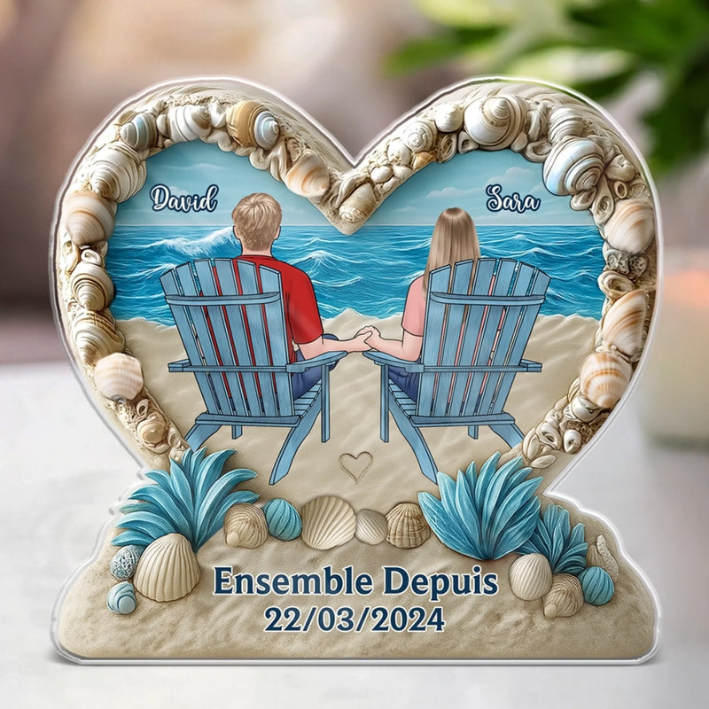 Plaque Acrylique Personnalisée En Forme – Cadeaux D’Anniversaire De Mariage Et De Mariage Pour Mari Et Femme, Pour Lui Et Pour Elle – Main Dans La Main, Vers Tous Nos Demains
