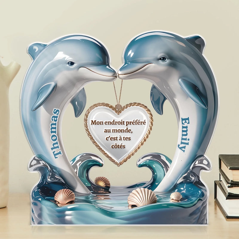 Plaque Acrylique Personnalisée En Forme – Cadeaux D’Anniversaire De Mariage Et De Mariage Pour Mari Et Femme, Pour Lui Et Pour Elle – Là Où Nos Cœurs Se Retrouvent