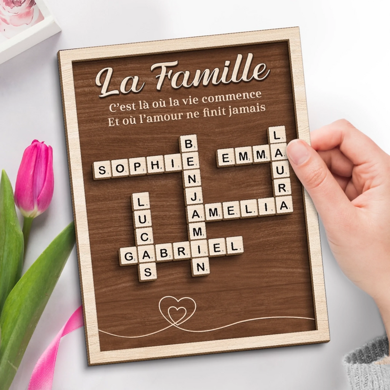 Plaque En Bois Personnalisée Style Scrabble À Deux Couches – Cadeaux D’Anniversaire Personnalisés Pour Maman Et Mamie – Ensemble, Nous Brillons