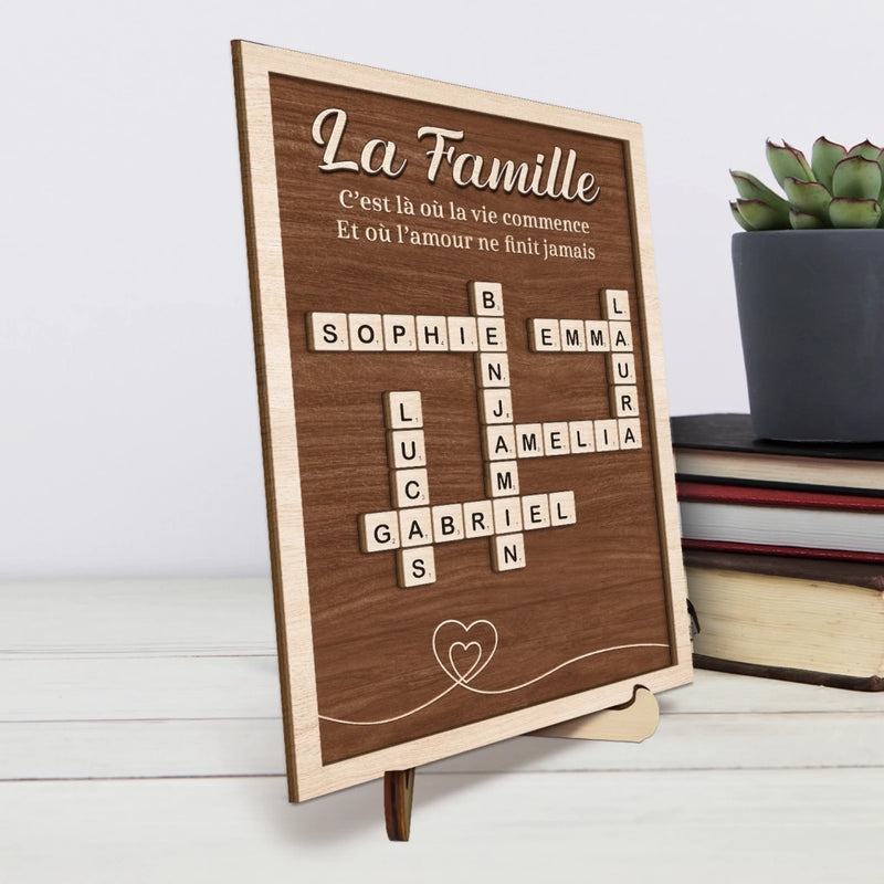 Plaque En Bois Personnalisée Style Scrabble À Deux Couches – Cadeaux D’Anniversaire Personnalisés Pour Maman Et Mamie – Ensemble, Nous Brillons
