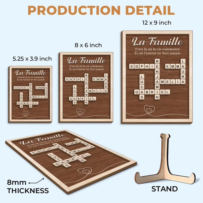 Plaque En Bois Personnalisée Style Scrabble À Deux Couches – Cadeaux D’Anniversaire Personnalisés Pour Maman Et Mamie – Ensemble, Nous Brillons