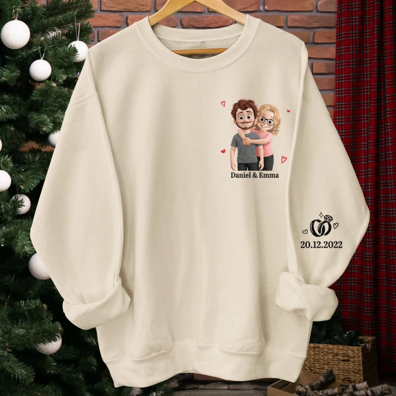 Sweat Unisexe Et Sweat À Capuche Personnalisés Avec Motif Sur La Manche – Cadeaux D’Anniversaire Et De Mariage Pour Mari Et Femme, Pour Lui Et Pour Elle – Chaque Jour À Tes Côtés Est Un Nouveau Coup De Cœur