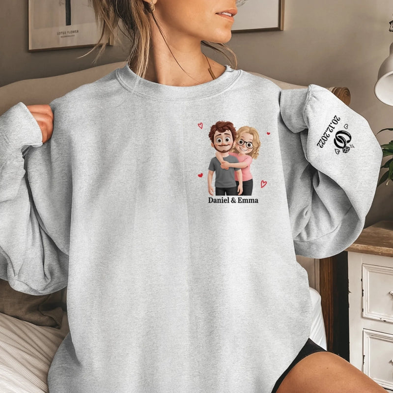 Sweat Unisexe Et Sweat À Capuche Personnalisés Avec Motif Sur La Manche – Cadeaux D’Anniversaire Et De Mariage Pour Mari Et Femme, Pour Lui Et Pour Elle – Chaque Jour À Tes Côtés Est Un Nouveau Coup De Cœur