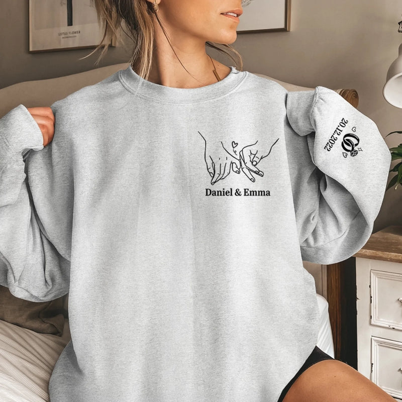 Sweat Unisexe Et Sweat À Capuche Personnalisés Avec Motif Sur La Manche – Cadeaux D’Anniversaire Et De Mariage Pour Mari Et Femme, Pour Lui Et Pour Elle – Notre Histoire Continue De S’Écrire Chaque Jour