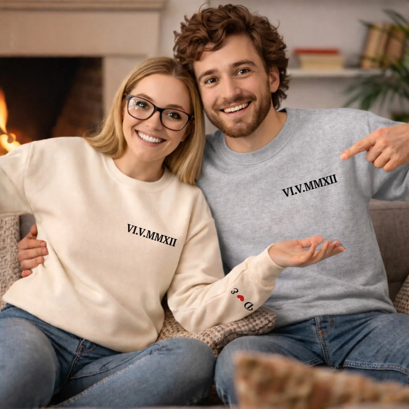 Sweat Unisexe Et Sweat À Capuche Personnalisés Avec Motif Sur La Manche – Cadeaux D’Anniversaire Et De Mariage Pour Mari Et Femme, Pour Lui Et Pour Elle – Je Tombe Amoureux(se) De Toi Un Peu Plus Chaque Jour