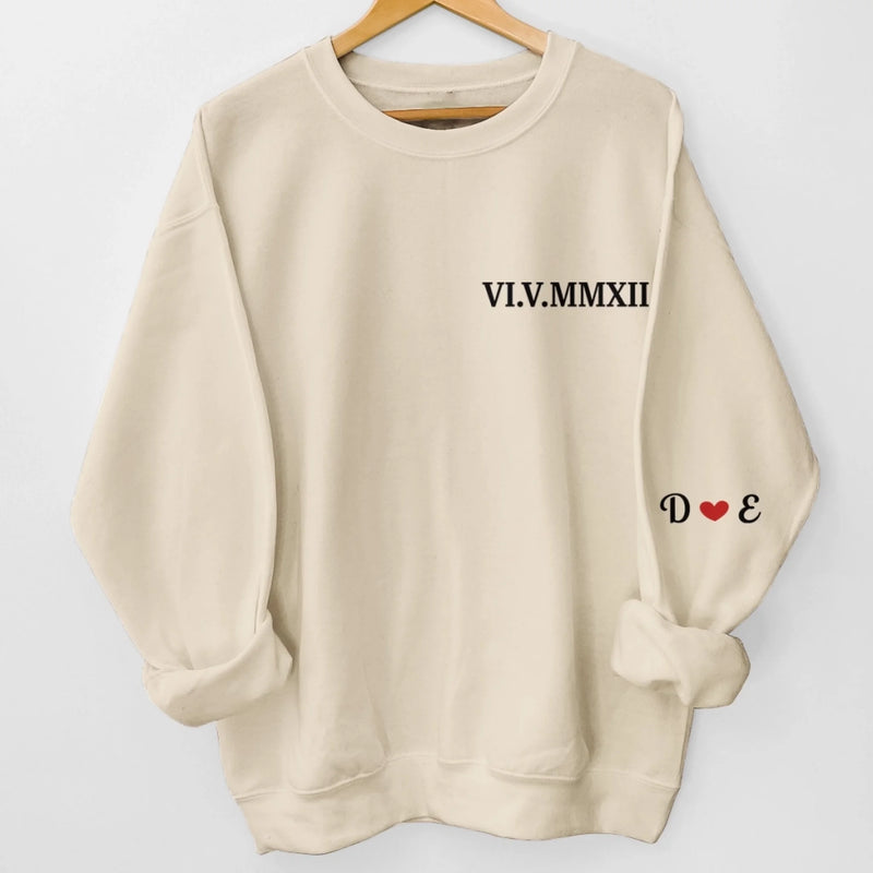 Sweat Unisexe Et Sweat À Capuche Personnalisés Avec Motif Sur La Manche – Cadeaux D’Anniversaire Et De Mariage Pour Mari Et Femme, Pour Lui Et Pour Elle – Je Tombe Amoureux(se) De Toi Un Peu Plus Chaque Jour