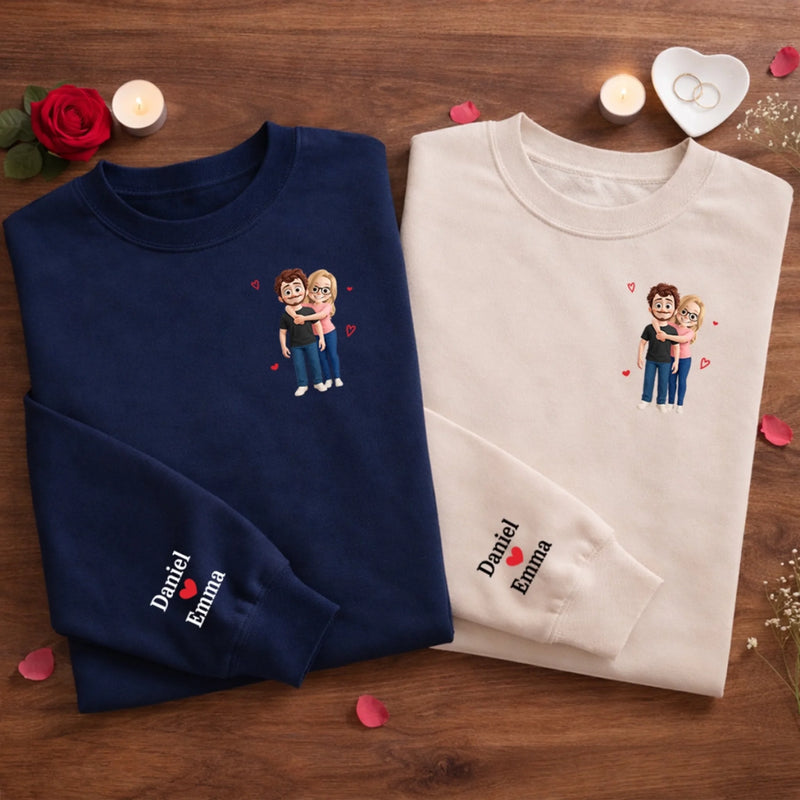 Sweat Unisexe Et Sweat À Capuche Personnalisés Avec Motif Sur La Manche – Cadeaux D’Anniversaire Et De Mariage Pour Mari Et Femme, Pour Lui Et Pour Elle – Mon Endroit Préféré Est Toujours Près De Toi