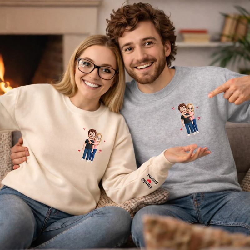 Sweat Unisexe Et Sweat À Capuche Personnalisés Avec Motif Sur La Manche – Cadeaux D’Anniversaire Et De Mariage Pour Mari Et Femme, Pour Lui Et Pour Elle – Mon Endroit Préféré Est Toujours Près De Toi