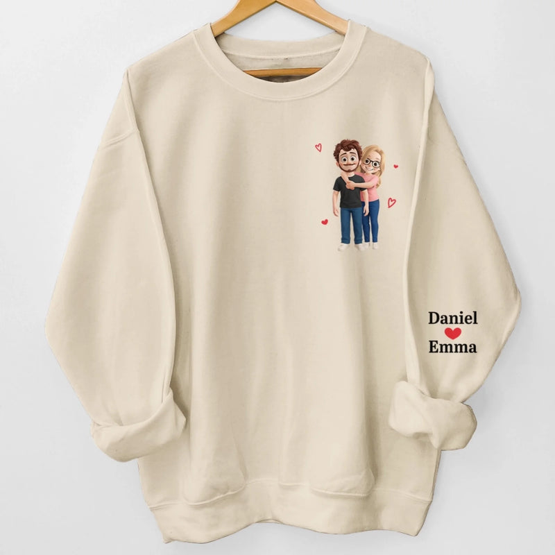 Sweat Unisexe Et Sweat À Capuche Personnalisés Avec Motif Sur La Manche – Cadeaux D’Anniversaire Et De Mariage Pour Mari Et Femme, Pour Lui Et Pour Elle – Mon Endroit Préféré Est Toujours Près De Toi