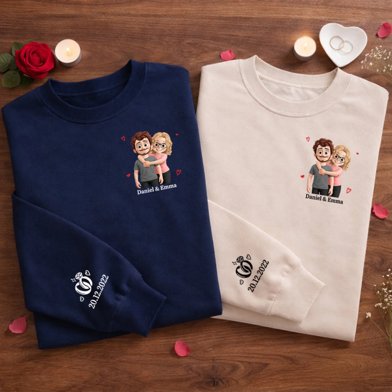 Sweat Unisexe Et Sweat À Capuche Personnalisés Avec Motif Sur La Manche – Cadeaux D’Anniversaire Et De Mariage Pour Mari Et Femme, Pour Lui Et Pour Elle – Chaque Jour À Tes Côtés Est Un Nouveau Coup De Cœur