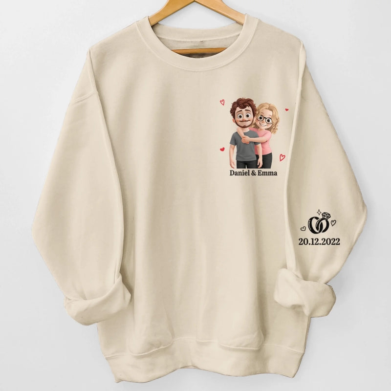 Sweat Unisexe Et Sweat À Capuche Personnalisés Avec Motif Sur La Manche – Cadeaux D’Anniversaire Et De Mariage Pour Mari Et Femme, Pour Lui Et Pour Elle – Chaque Jour À Tes Côtés Est Un Nouveau Coup De Cœur