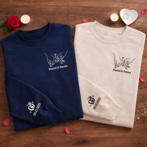 Sweat Unisexe Et Sweat À Capuche Personnalisés Avec Motif Sur La Manche – Cadeaux D'Anniversaire Et De Mariage Pour Mari Et Femme, Pour Lui Et Pour Elle – Notre Histoire Continue De S'Écrire Chaque Jour