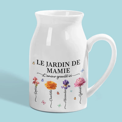 Vase Décoratif Pour La Maison Personnalisé – Cadeaux D'Anniversaire Personnalisés Pour Maman Et Mamie – L'Amour Grandit Le Mieux Dans Le Jardin De Mamie