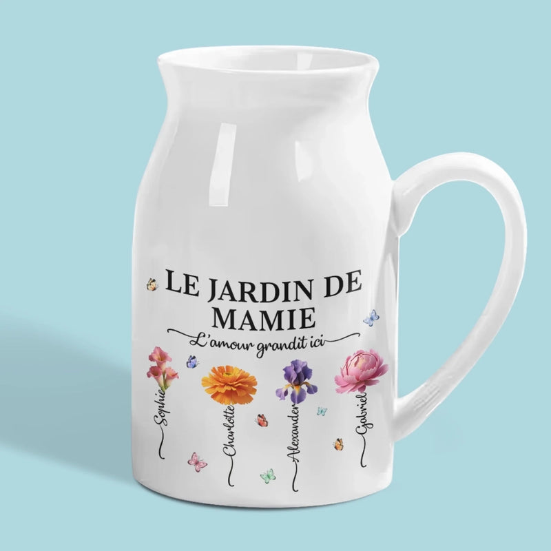 Vase Décoratif Pour La Maison Personnalisé – Cadeaux D’Anniversaire Personnalisés Pour Maman Et Mamie – L’Amour Grandit Le Mieux Dans Le Jardin De Mamie