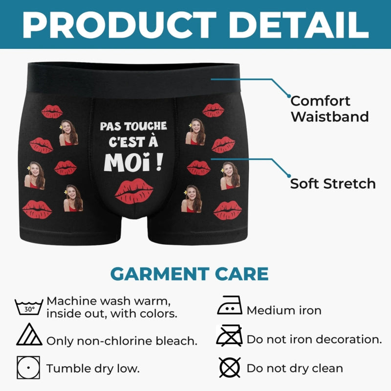 Boxer Homme Personnalisé Avec Photo – Cadeaux D’Anniversaire, De Noël Et De Mariage Pour Mari Et Femme, Pour Lui Et Pour Elle – Chaque Petit Détail De Toi Me Fait Fondre