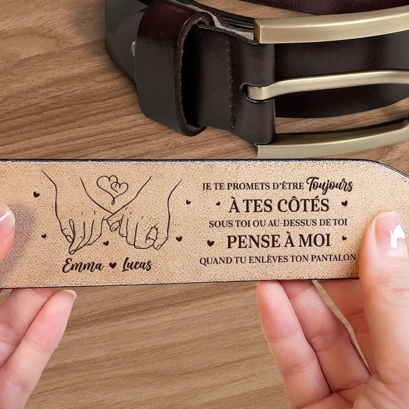 Ceinture En Cuir Gravée Personnalisée – Cadeaux D’Anniversaire, De Noël Et De Mariage Pour Mari Et Femme, Pour Lui Et Pour Elle – Avec Toi, Tout A Plus De Sens
