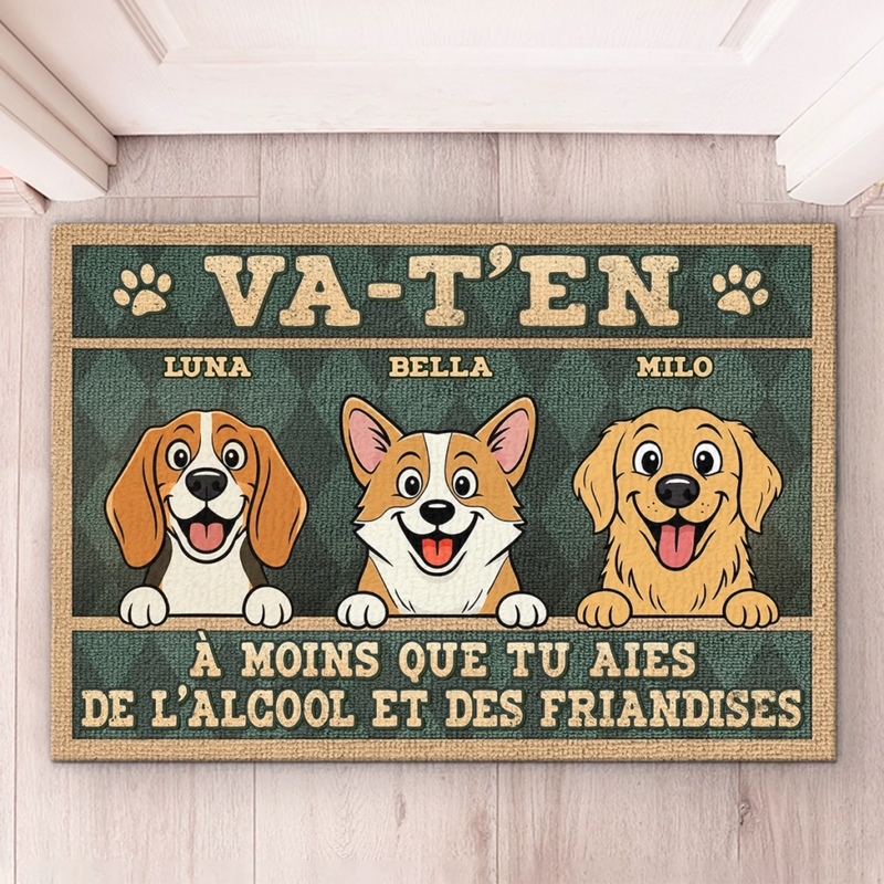 Tapis Décoratif Personnalisé Pour La Maison – Cadeaux D’Anniversaire Personnalisés Pour Amoureux Des Chiens, Parents De Chiens – Les Gardiens De La Maison Ont Du Goût