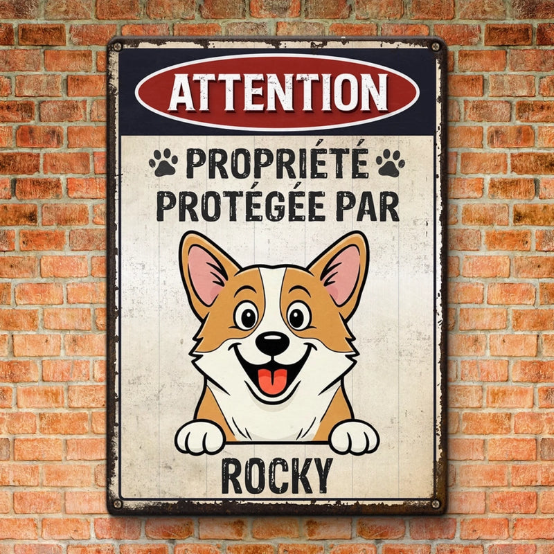 Panneau Métallique Personnalisé Pour La Décoration De La Maison – Cadeaux D’Anniversaire Personnalisés Pour Amoureux Des Chiens, Parents De Chiens – Propriété Des Pattes