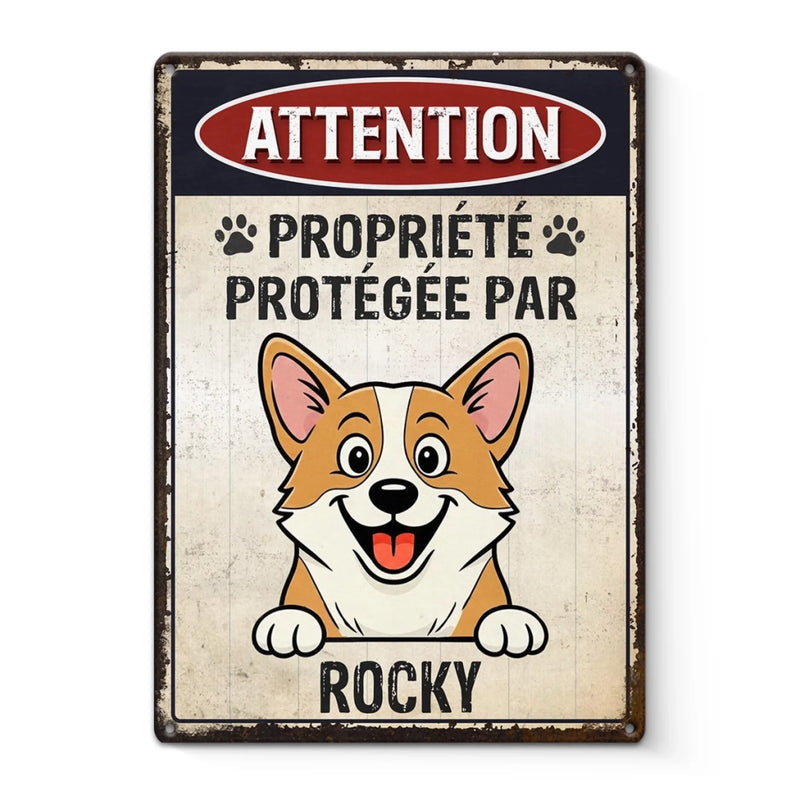 Panneau Métallique Personnalisé Pour La Décoration De La Maison – Cadeaux D’Anniversaire Personnalisés Pour Amoureux Des Chiens, Parents De Chiens – Propriété Des Pattes