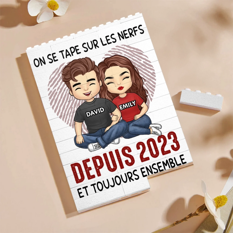 Briques Personnalisées En Forme De Rectangle Vertical – Cadeaux Personnalisés D’Anniversaire Et De Mariage Pour Mari Et Femme, Lui Et Elle – Notre Amour Écrit Le Temps