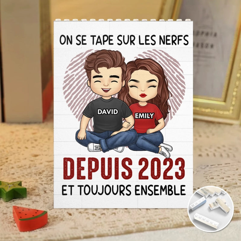 Briques Personnalisées En Forme De Rectangle Vertical – Cadeaux Personnalisés D’Anniversaire Et De Mariage Pour Mari Et Femme, Lui Et Elle – Notre Amour Écrit Le Temps
