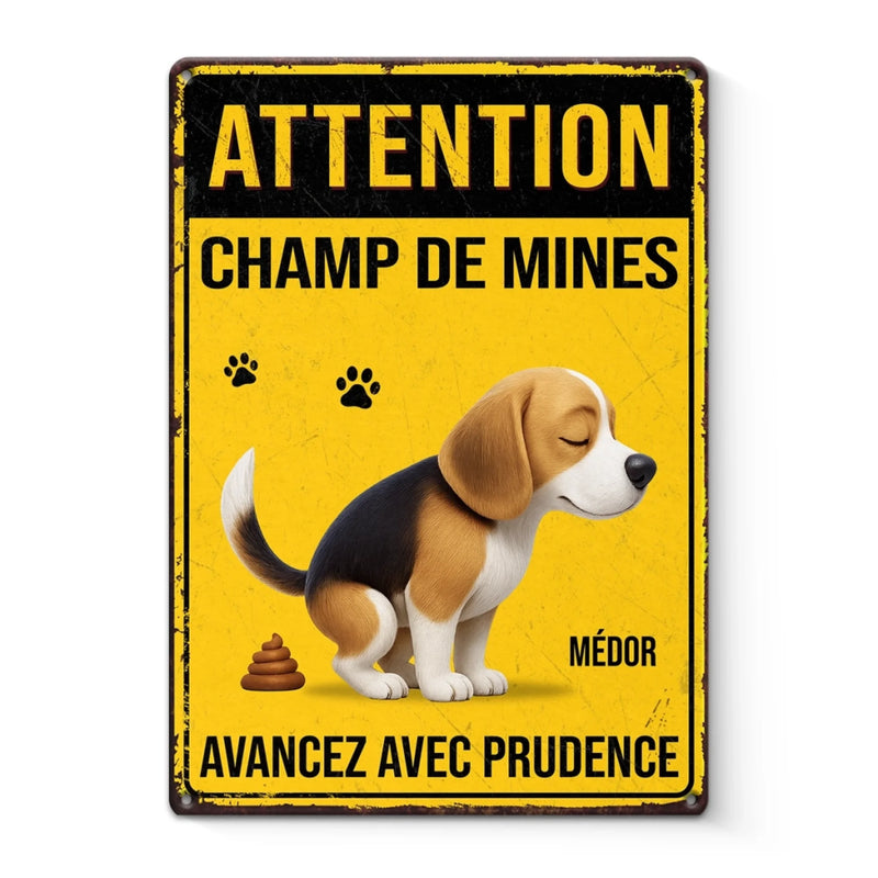 Panneau Métallique Personnalisé Pour La Décoration De La Maison – Cadeaux D’Anniversaire Personnalisés Pour Amoureux Des Chiens, Parents De Chiens – Zone De Crotte En Cours
