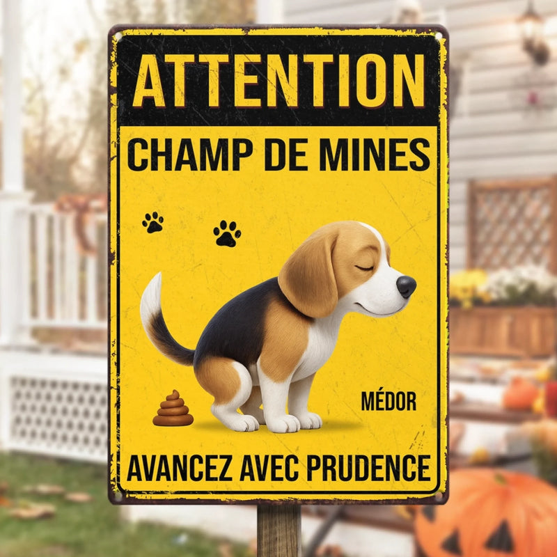 Panneau Métallique Personnalisé Pour La Décoration De La Maison – Cadeaux D’Anniversaire Personnalisés Pour Amoureux Des Chiens, Parents De Chiens – Zone De Crotte En Cours