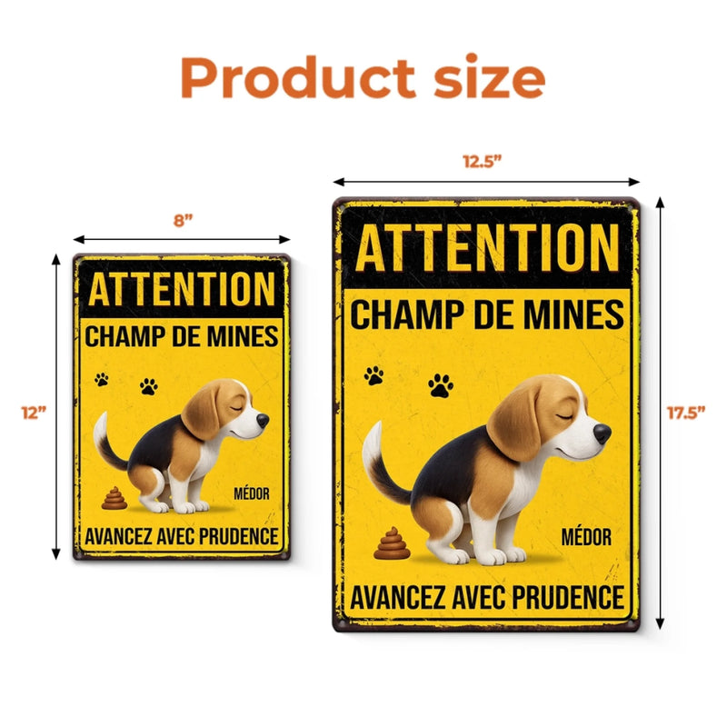 Panneau Métallique Personnalisé Pour La Décoration De La Maison – Cadeaux D’Anniversaire Personnalisés Pour Amoureux Des Chiens, Parents De Chiens – Zone De Crotte En Cours
