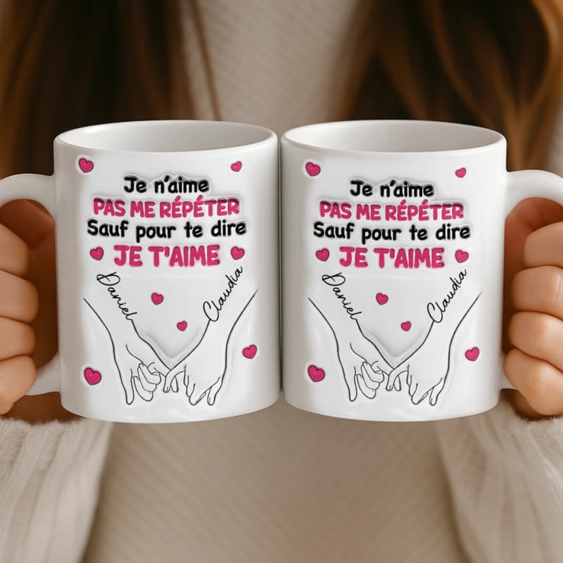 Tasse Personnalisée Effet Impression 3D – Cadeaux Personnalisés D’Anniversaire De Mariage Et De Mariage Pour Mari Et Femme, Pour Lui Et Pour Elle – Ton Amour Est Ma Plus Belle Certitude