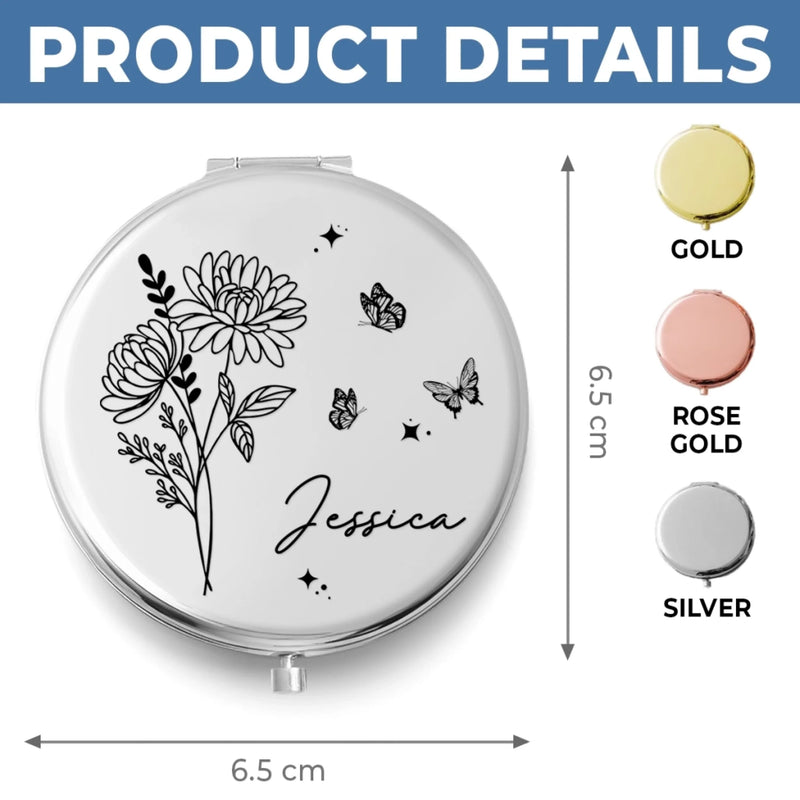 Miroir Compact Personnalisé – Cadeaux D’Anniversaire Personnalisés Pour Fille – Toujours Belle À L’Intérieur Comme À L’Extérieur