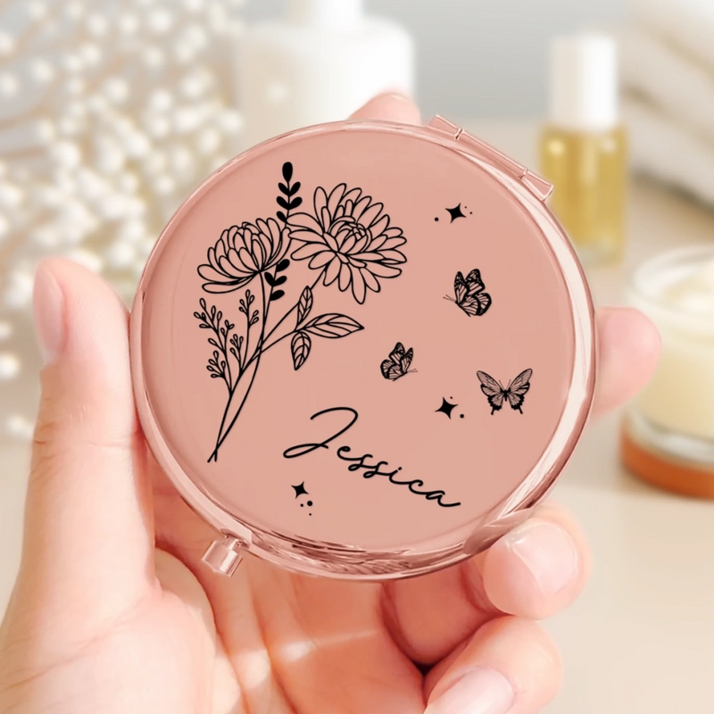 Miroir Compact Personnalisé – Cadeaux D’Anniversaire Personnalisés Pour Fille – Toujours Belle À L’Intérieur Comme À L’Extérieur