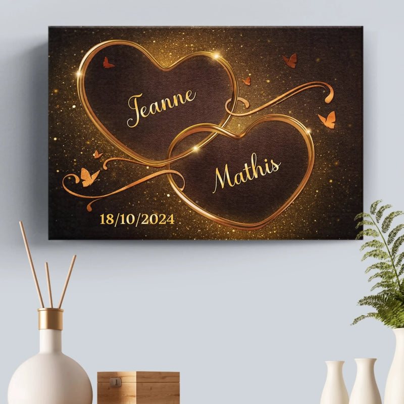 Toile Horizontale Personnalisée – Cadeaux D'anniversaire De Mariage Personnalisés Pour Mari Et Femme, Pour Lui Et Pour Elle – Avec Toi, C'est Parfait