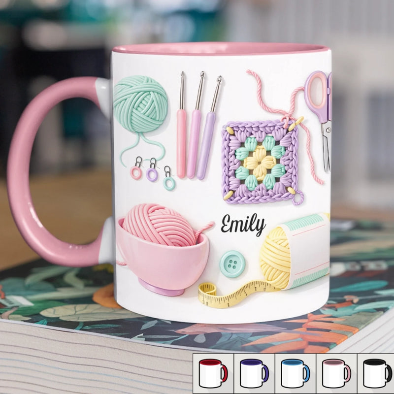Tasse Personnalisée Bicolore – Cadeaux D’Anniversaire Personnalisés Pour Meilleures Amies, Sœurs, Famille Et Vous-Même – Chaque Maille Raconte Une Histoire