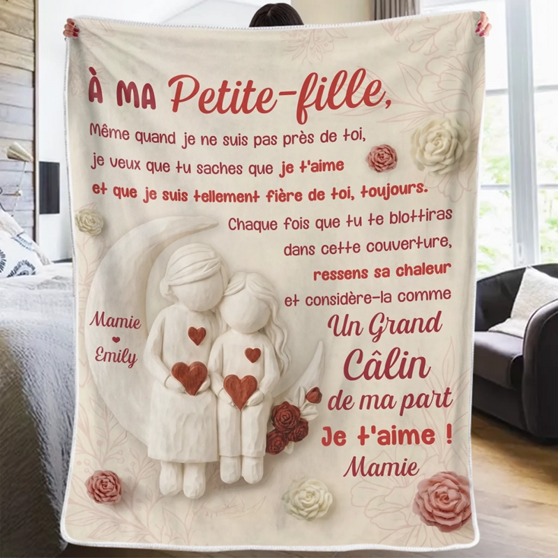 Couverture Personnalisée – Cadeaux D’Anniversaire Personnalisés Pour Petite-Fille, Mamie – Une Année De Plus Entourée D’Amour
