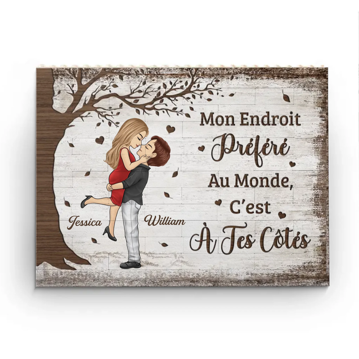 Briques Personnalisées En Forme De Rectangle Horizontale – Cadeaux Personnalisés D’Anniversaire Et De Mariage Pour Mari Et Femme, Lui Et Elle – Notre Amour Écrit Le Temps