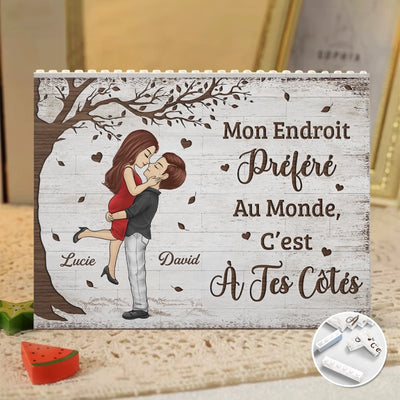 Briques Personnalisées En Forme De Rectangle Horizontale – Cadeaux Personnalisés D’Anniversaire Et De Mariage Pour Mari Et Femme, Lui Et Elle – Notre Amour Écrit Le Temps