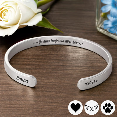 Bracelet Jonc En Acier Inoxydable Gravé Personnalisé – Cadeaux Commémoratifs Personnalisés Pour Honorer La Mémoire De Maman Et Papa – M’a Changé Pour Toujours