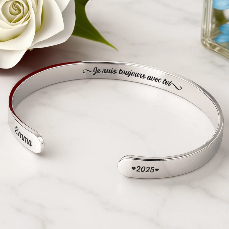 Bracelet Jonc En Acier Inoxydable Gravé Personnalisé – Cadeaux Commémoratifs Personnalisés Pour Honorer La Mémoire De Maman Et Papa – M’a Changé Pour Toujours