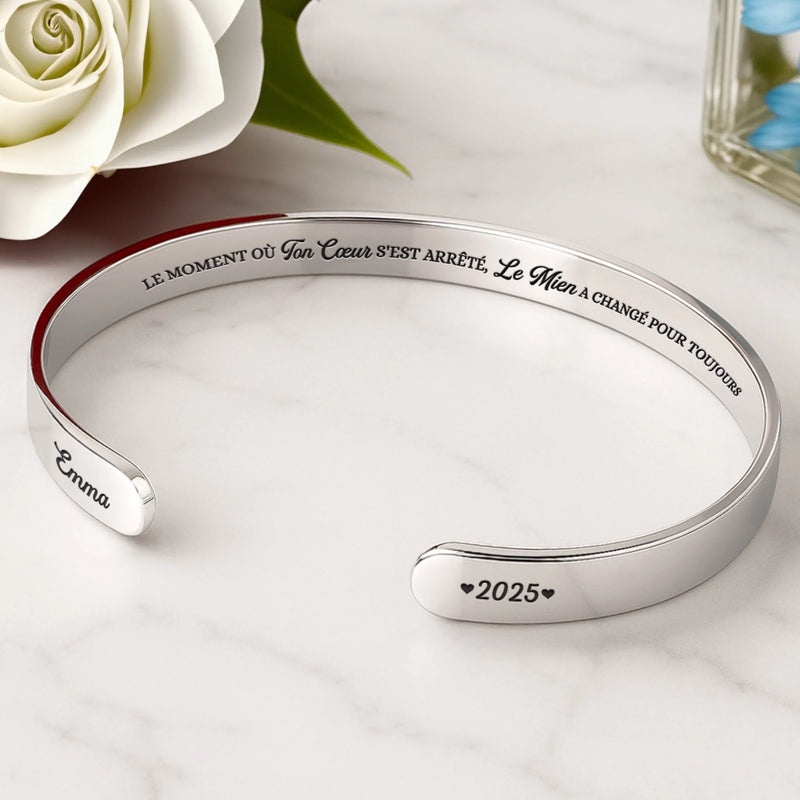 Bracelet Jonc En Acier Inoxydable Gravé Personnalisé – Cadeaux Commémoratifs Personnalisés Pour Honorer La Mémoire De Maman Et Papa – Cela A Changé Ma Vie À Jamais
