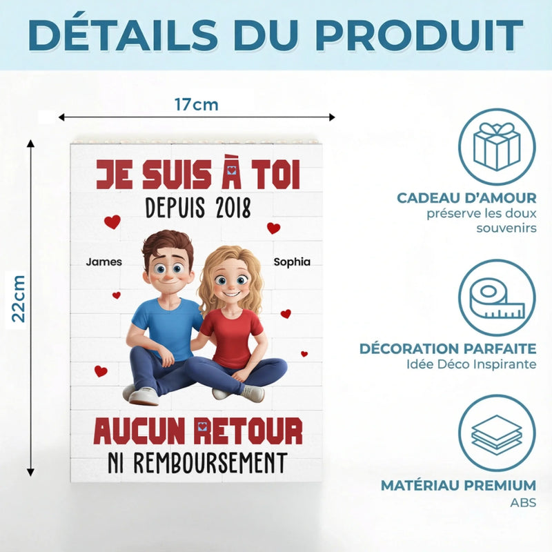 Briques Personnalisées En Forme De Rectangle Vertical – Cadeaux Personnalisés D’Anniversaire Et De Mariage Pour Mari Et Femme, Lui Et Elle – Tu Es Mon Choix, Chaque Jour De Ma Vie