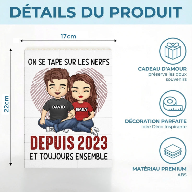 Briques Personnalisées En Forme De Rectangle Vertical – Cadeaux Personnalisés D’Anniversaire Et De Mariage Pour Mari Et Femme, Lui Et Elle – Notre Amour Écrit Le Temps