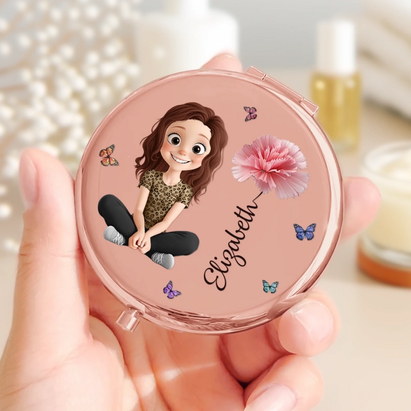 Miroir Compact Personnalisé – Cadeaux D’Anniversaire Personnalisés Pour Meilleures Amies, Femmes, Filles, Sœurs Et BFF – N’Oublie Jamais À Quel Point Tu Es Précieuse