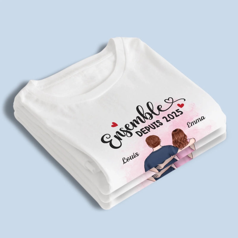 T-shirt Unisexe, T-shirt Premium, Hoodie Personnalisé – Cadeaux D’Anniversaire De Mariage Et De Mariage Pour Mari Et Femme, Pour Lui Et Pour Elle – Ensemble, Dans La Douceur Et La Force