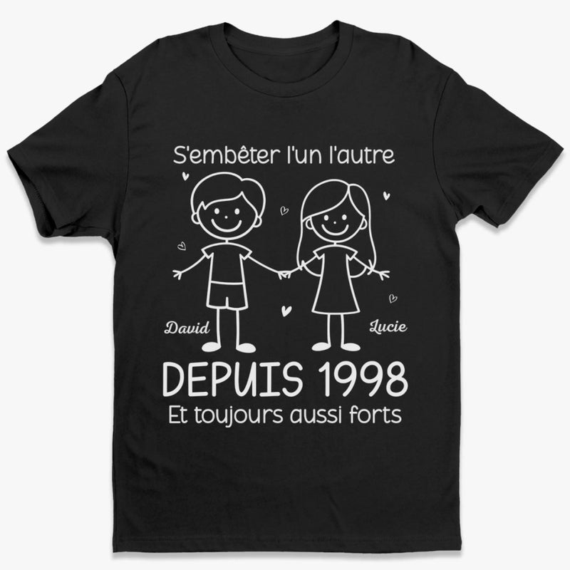 T-shirt Unisexe, T-shirt Premium, Hoodie Personnalisé – Cadeaux D’Anniversaire De Mariage Et De Mariage Pour Mari Et Femme, Pour Lui Et Pour Elle – Un Amour Qui Grandit Avec Le Temps