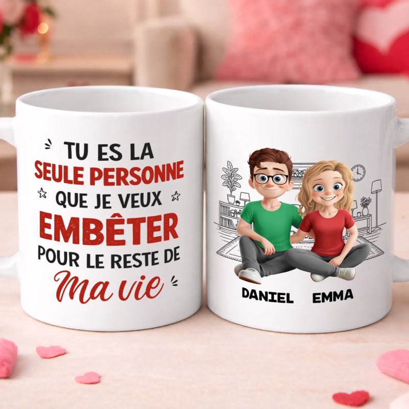 Mug Personnalisée – Cadeaux D’Anniversaire De Mariage Pour Mari Et Femme, Pour Lui Et Pour Elle – Un Amour Stable Et Chaleureux