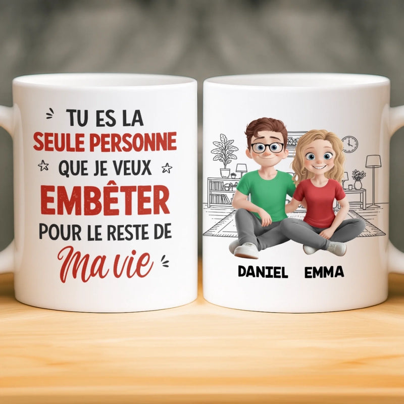 Mug Personnalisée – Cadeaux D’Anniversaire De Mariage Pour Mari Et Femme, Pour Lui Et Pour Elle – Un Amour Stable Et Chaleureux
