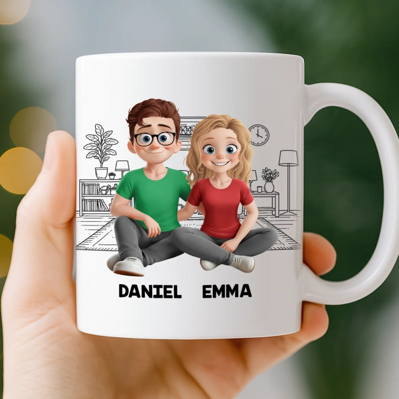 Mug Personnalisée – Cadeaux D’Anniversaire De Mariage Pour Mari Et Femme, Pour Lui Et Pour Elle – Un Amour Stable Et Chaleureux
