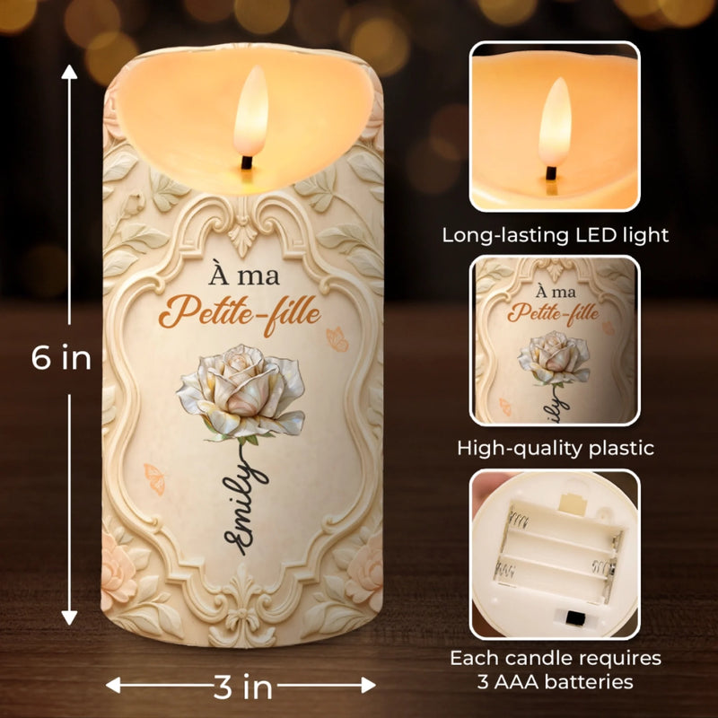 Bougie LED Personnalisée - Cadeaux D’Anniversaire Personnalisés Pour Fille, Maman - Une Lumière D’Amour Qui T’Accompagne Toute Ta Vie