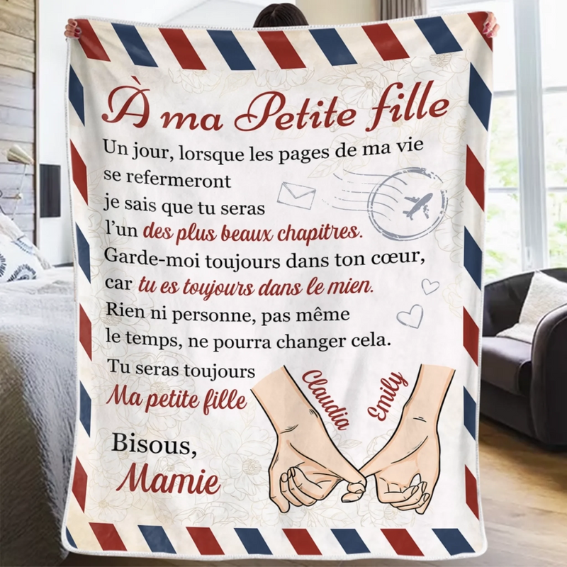 Couverture Personnalisée – Cadeaux D’Anniversaire Personnalisés Pour Petite-Fille, Mamie – Chaque Page De Ta Vie Est Écrite Avec Amour