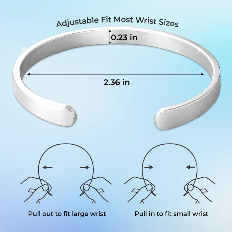 Bracelet Jonc En Acier Inoxydable Gravé Personnalisé – Cadeaux D’Anniversaire De Mariage Et De Mariage Pour Mari Et Femme, Pour Lui Et Pour Elle – Je Suis Toujours Près De Toi